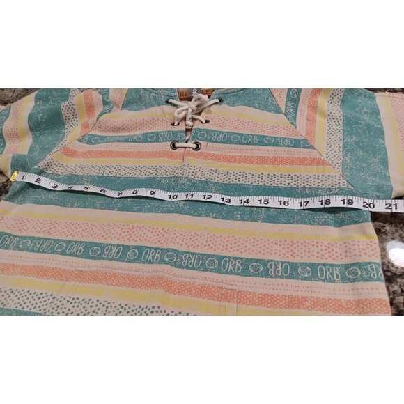 ORB Large Women's Hoodie Striped Pullover Hooded Sweater Excellent Condition - Picture 10 of 11